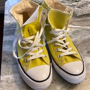 Yellow all star converse high top